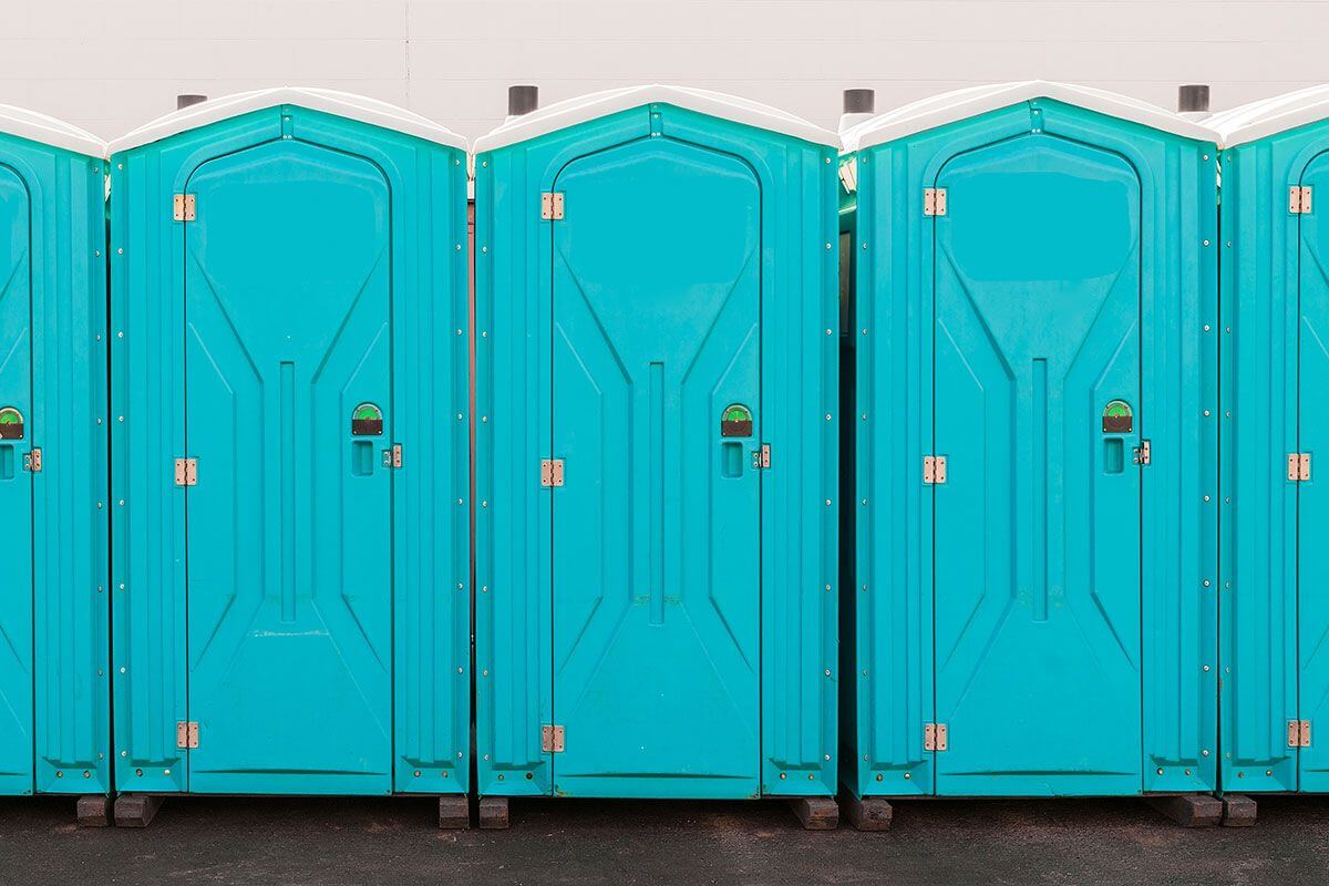 Industrial portable restroom units at a plant in Payson, Arizona