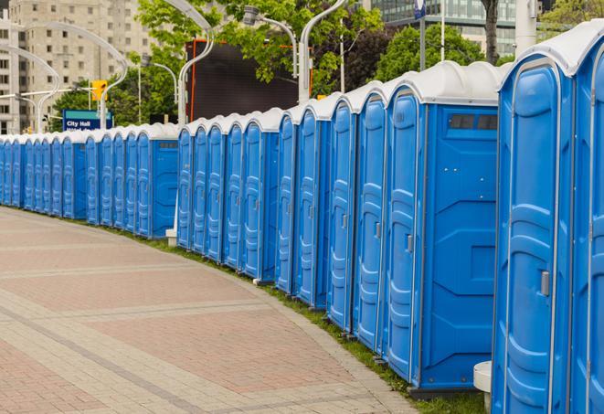 Seasonal porta potty units set up at a Payson, Arizona venue
